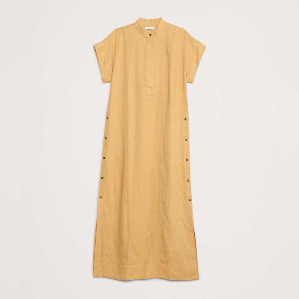 NEW! Banana Republic Stone Facade Linen Kaftan Maxi Dress - Size Medium 🌎 - Picture 4 of 5